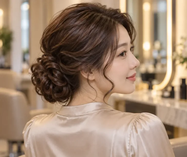 Low Curly Bun Wig Hairstyle