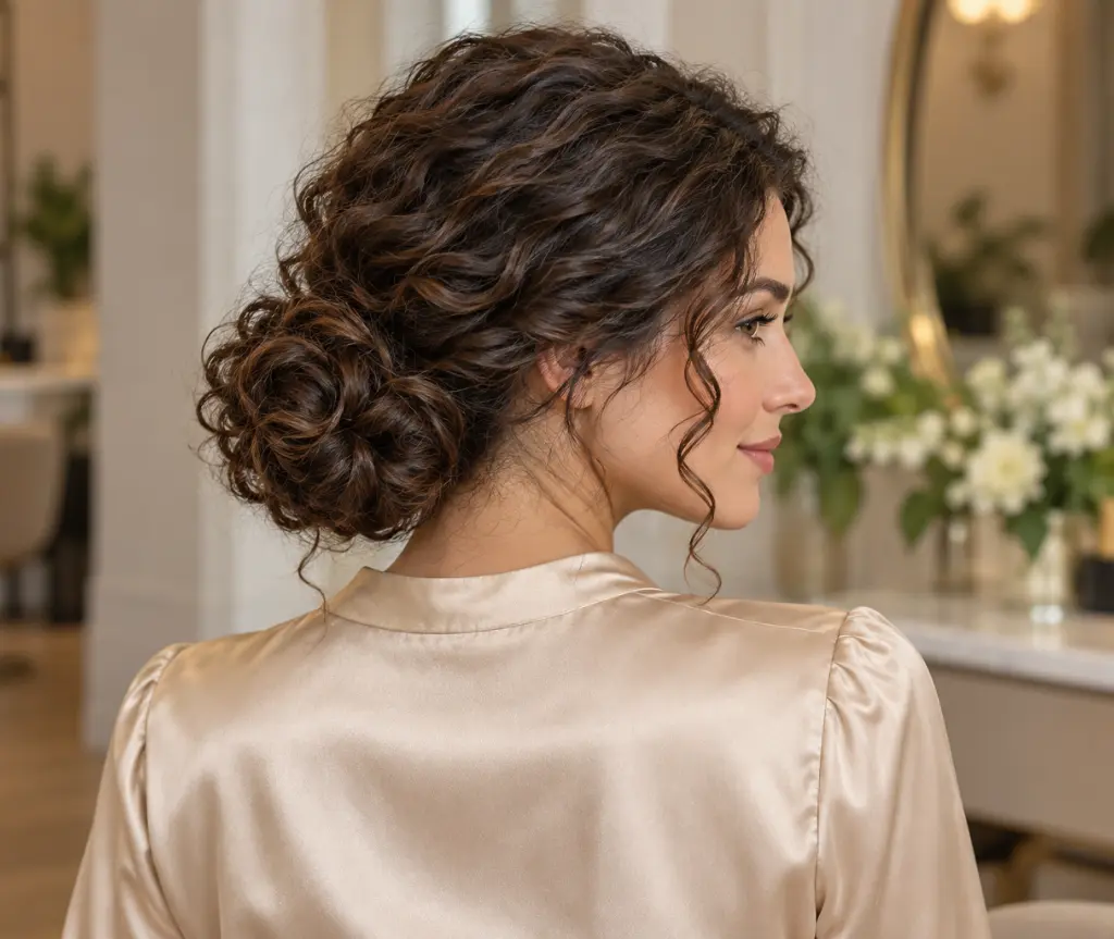 Low Curly Bun