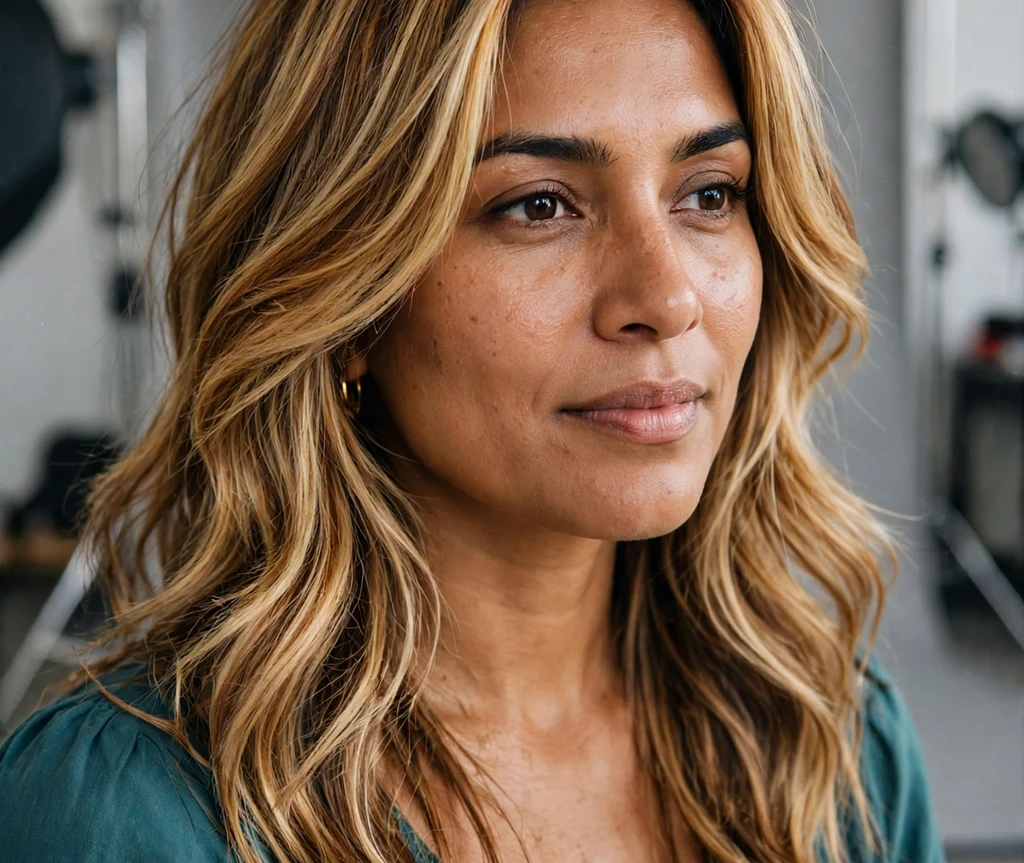 Honeyed dimensional blonde hair with layers