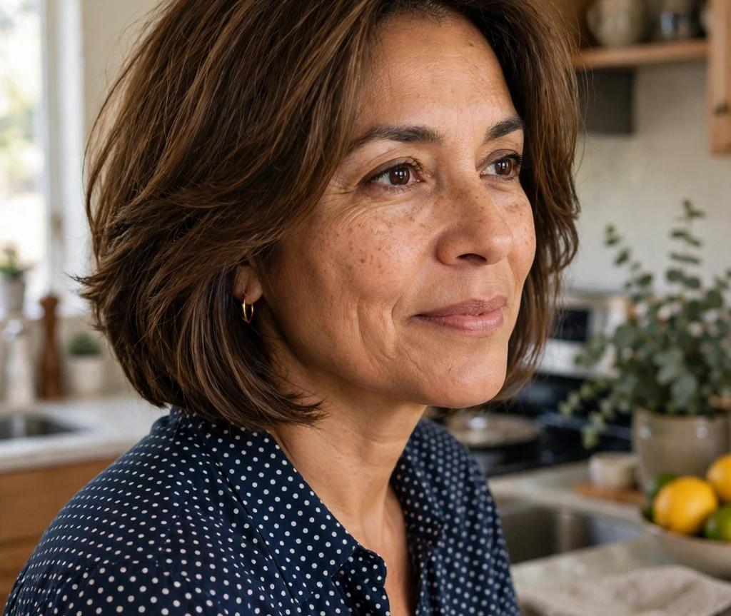 Soft-brown layered medium bob