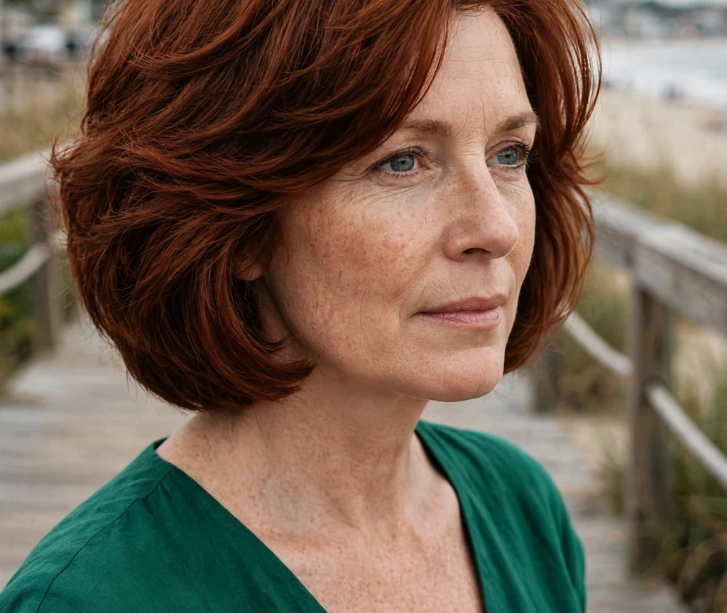 Textured shaggy medium bob haircut for thick hair with choppy layers