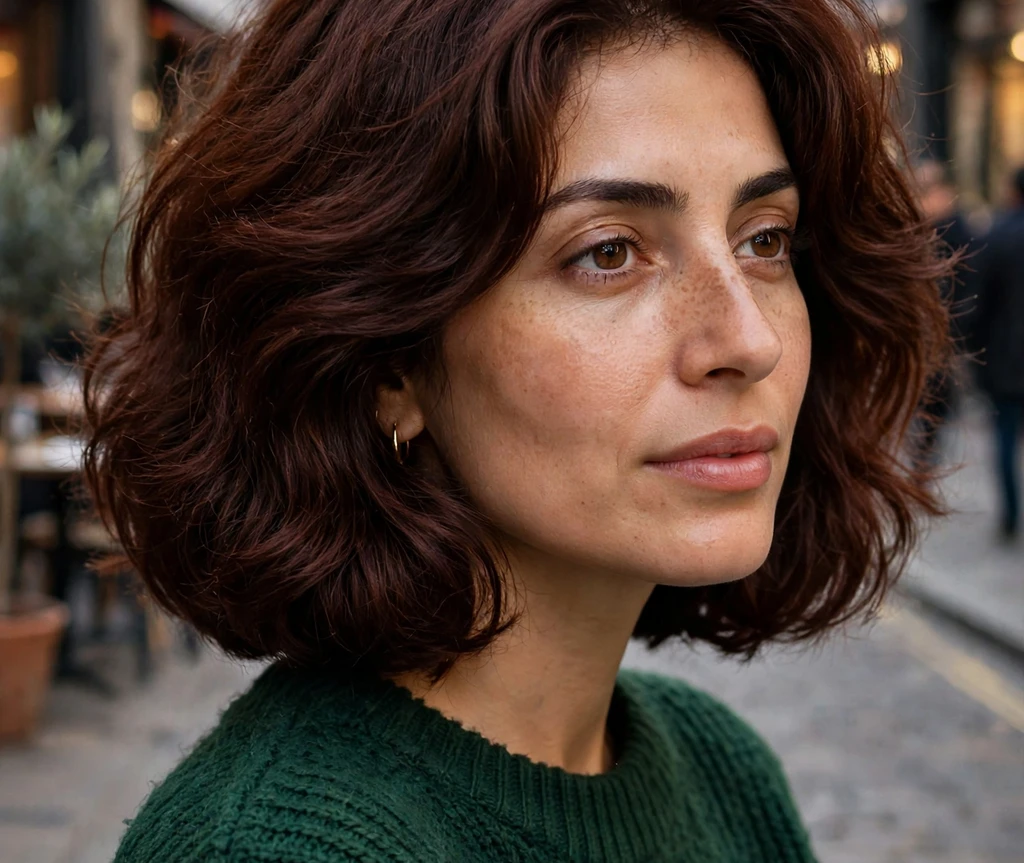 Thinned out wispy medium bob for thick hair with airy ends