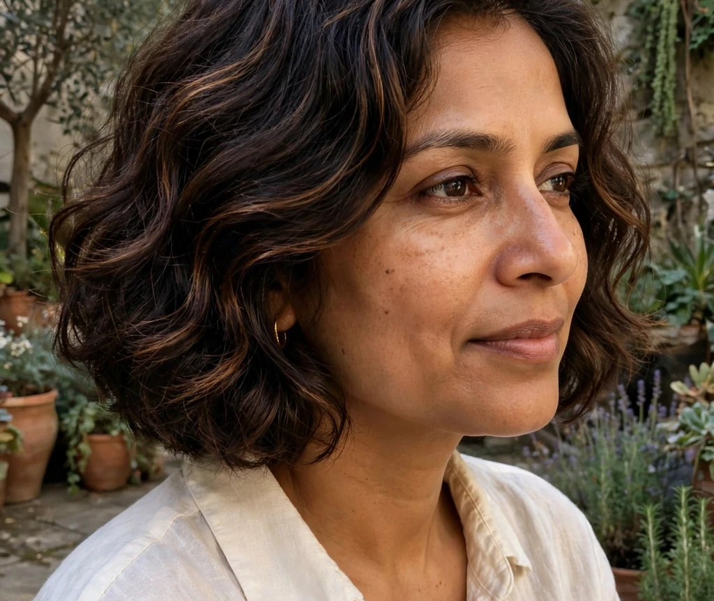 Asymmetrical medium bob for thick hair with uneven dramatic sides