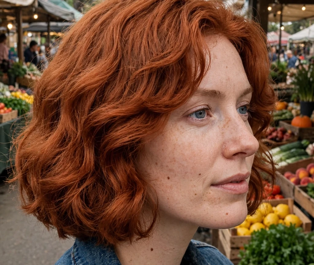 Soft wavy medium bob for thick hair with gentle waves