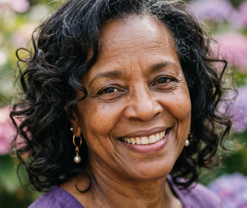 Black woman with delicate mid-length curls for thin hair