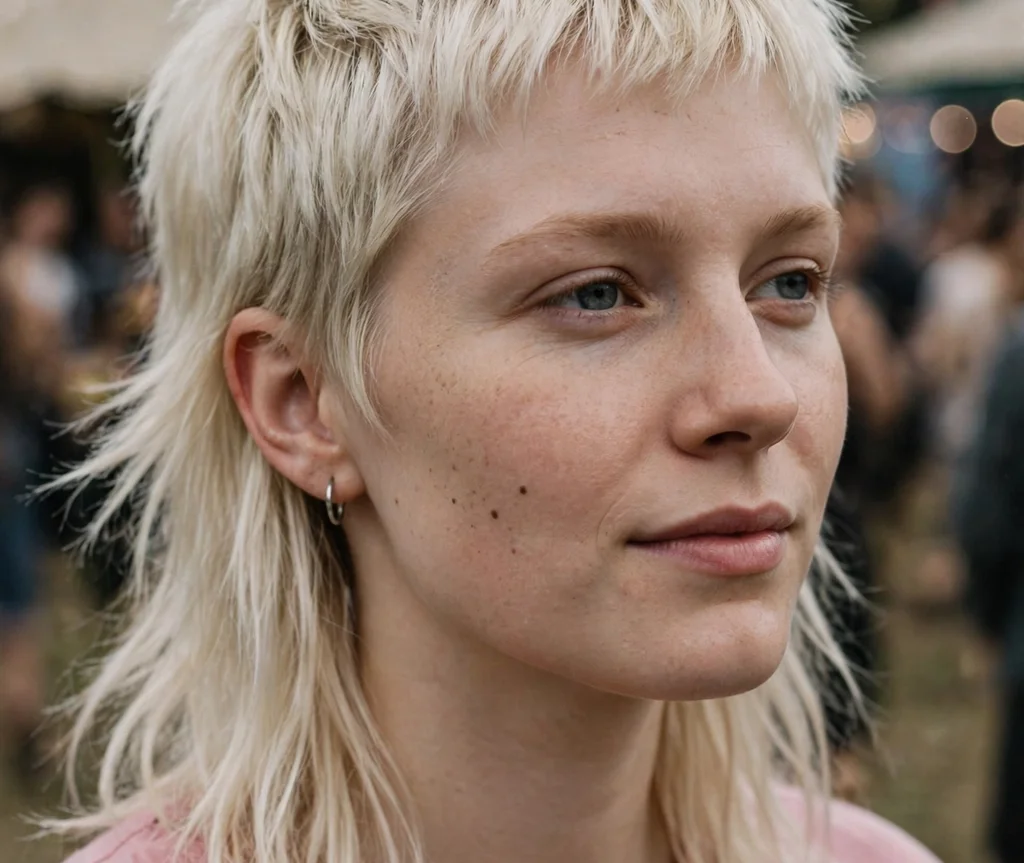 Platinum Blonde Mullet