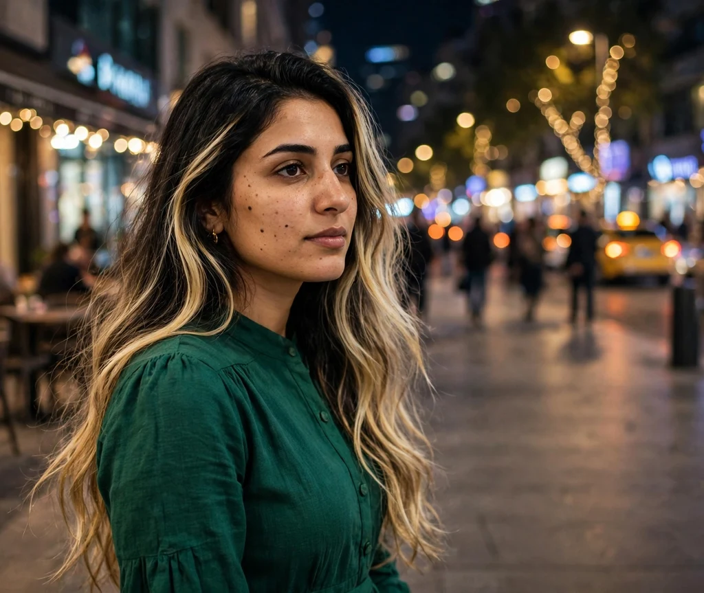 Bright foilayage blonde balayage on dark hair