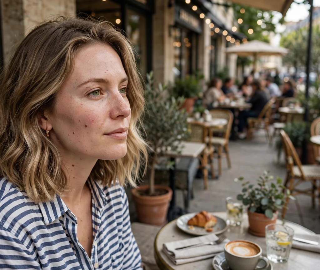 Balayage on a textured shoulder-length lob