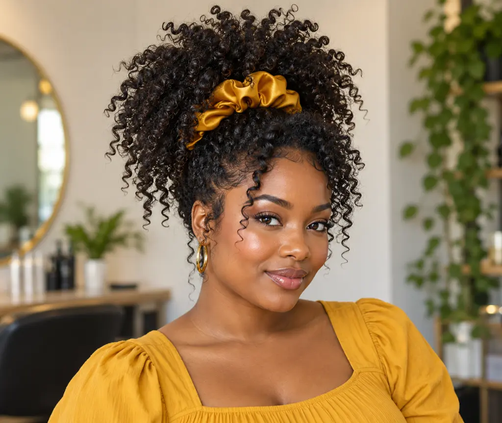 Pineapple Updo for Long Curls