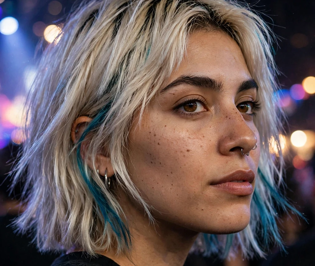 Platinum bob with hot-pink underlayer