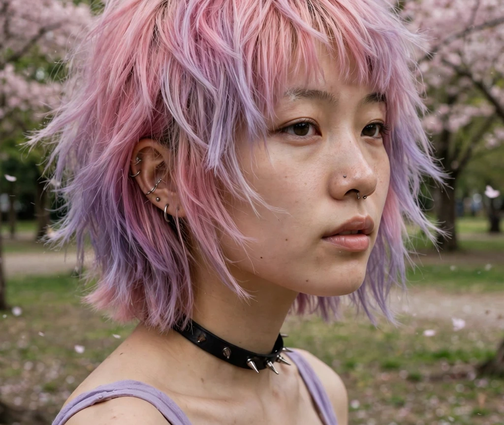 Mohawk bob with black spikes and platinum tips