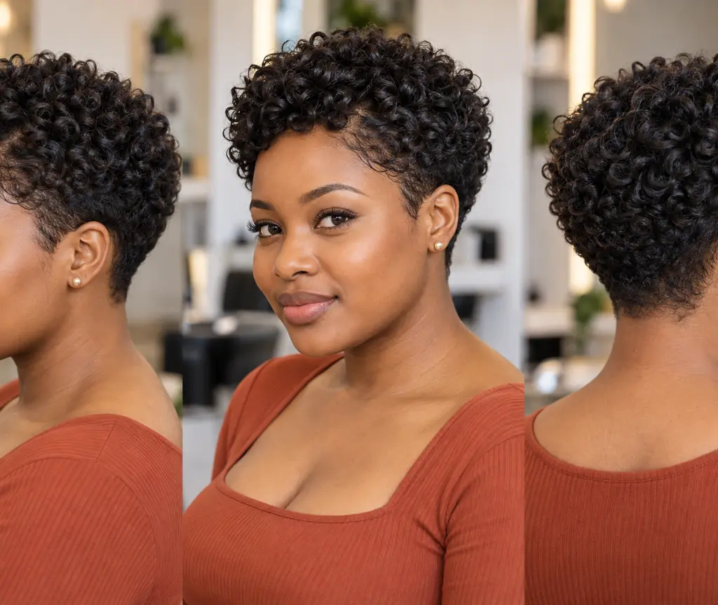 Rounded Curly Pixie