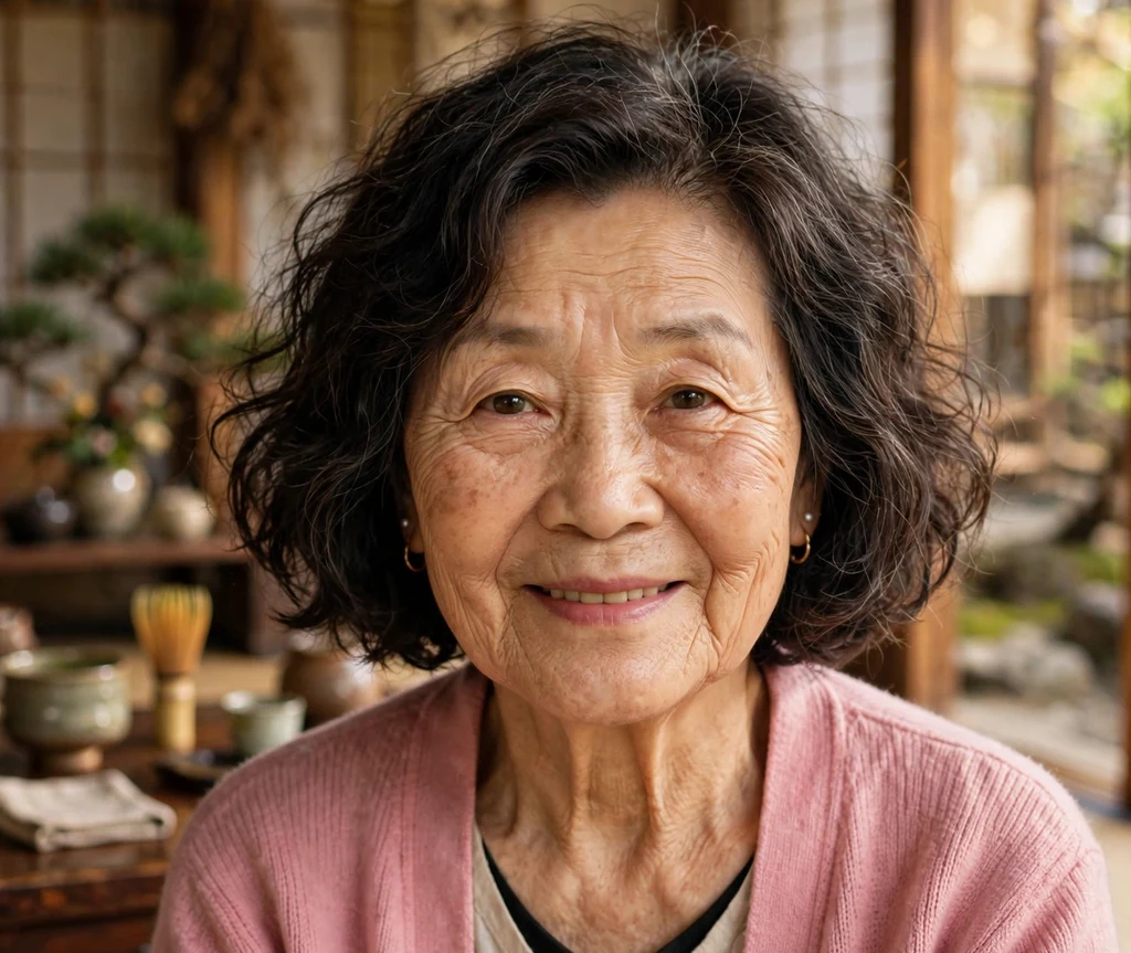 Woman over 50 with a sassy wavy dark bob