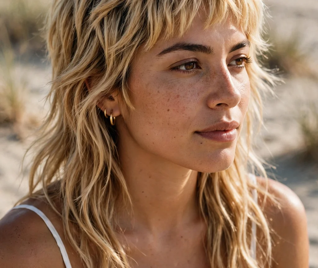 Blonde Shag Mullet
