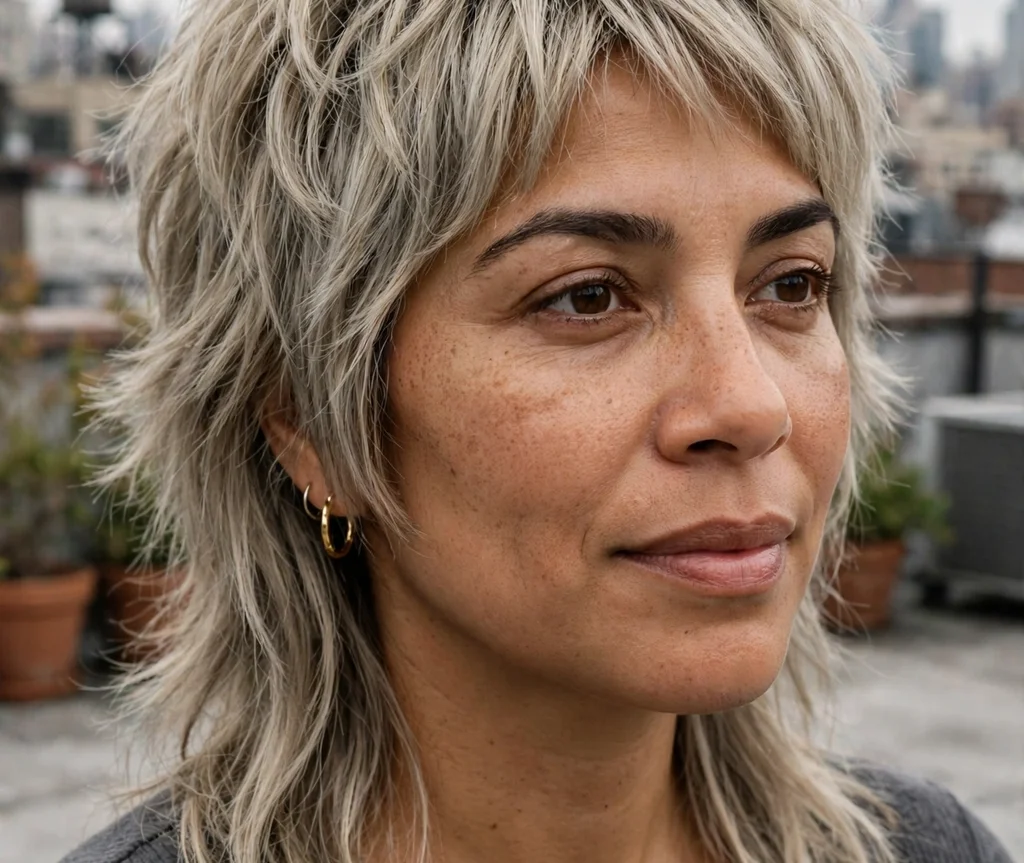 Ash Blonde Shag Mullet