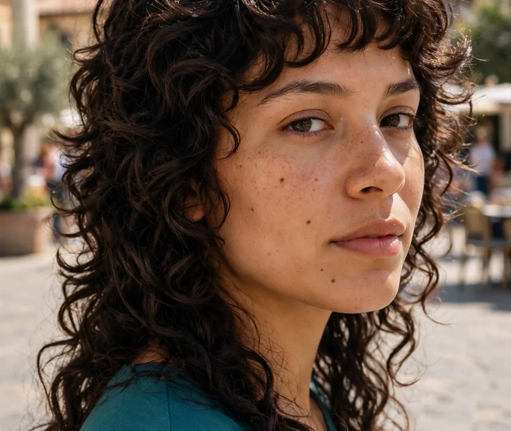 Curly Shag Mullet With Bangs