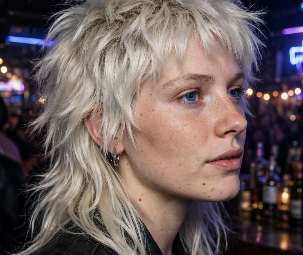 Platinum Shag Mullet