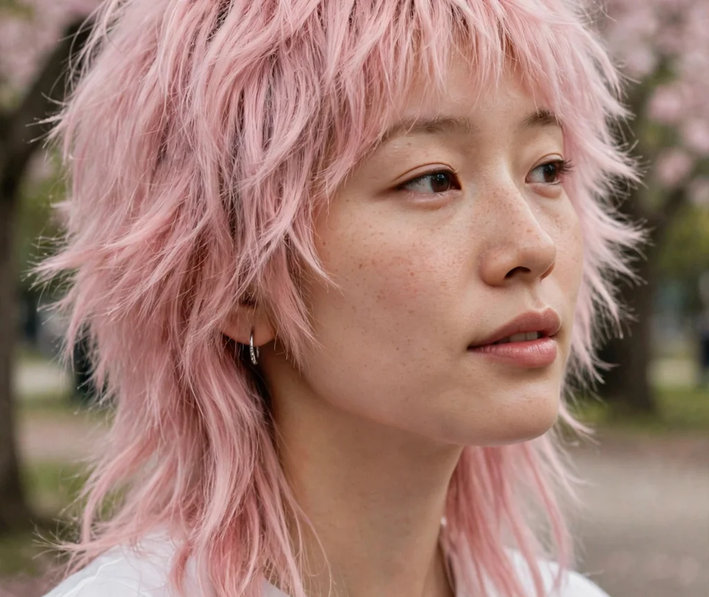 Pastel Pink Shag Mullet