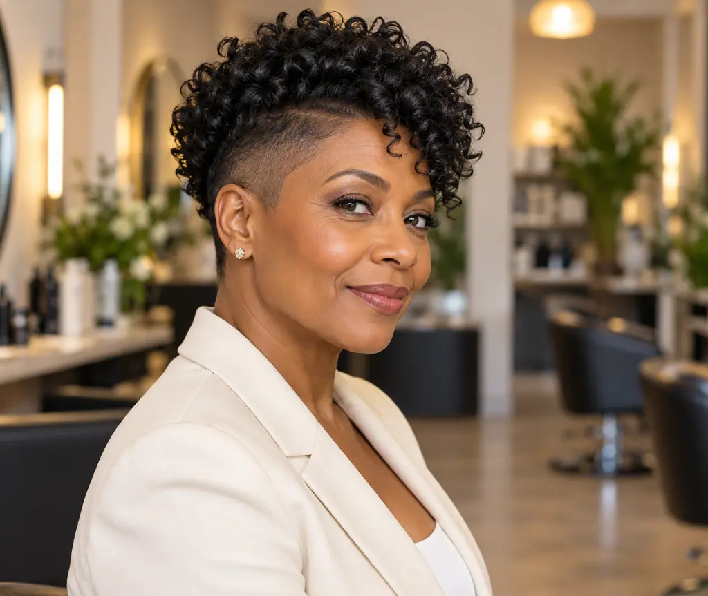 Short Curly Crop with an Undercut