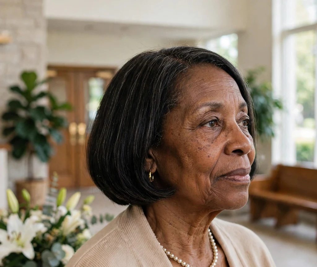 Black woman over 50 with a classic short relaxed bob