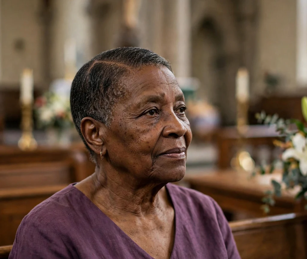 Black woman in her late 60s with a side-parted short haircut