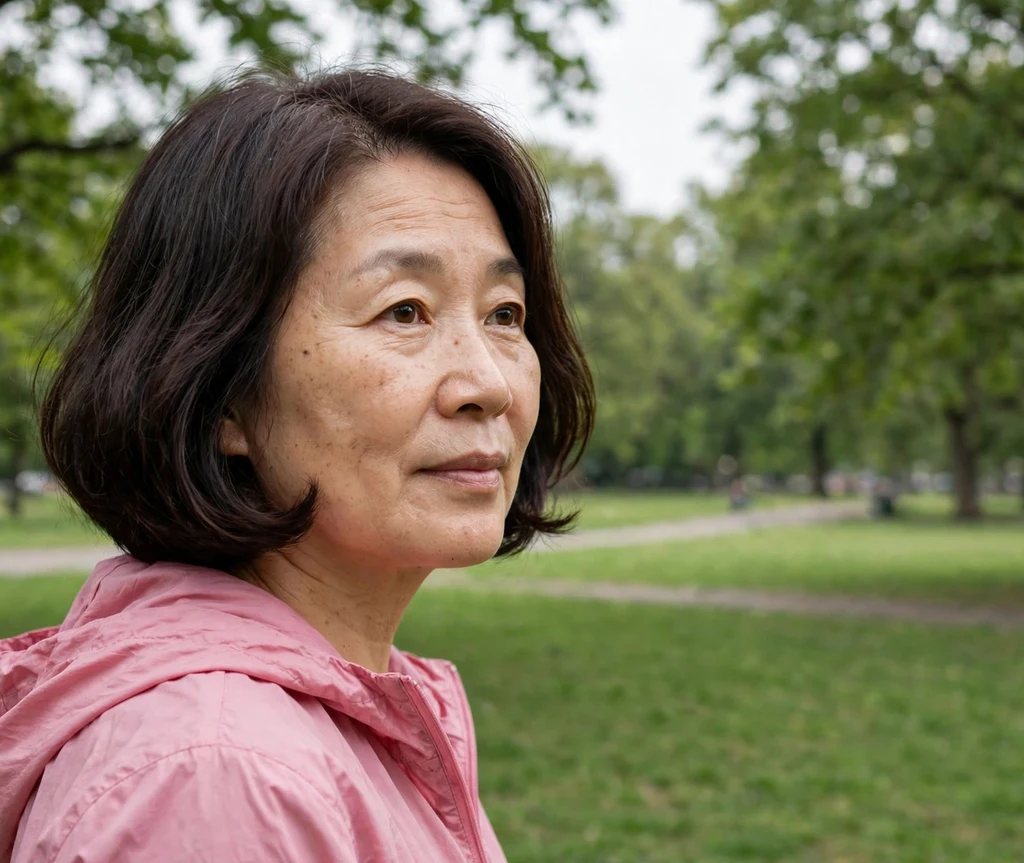 Wavy chin-length bob with a center curtain fringe framing a square face