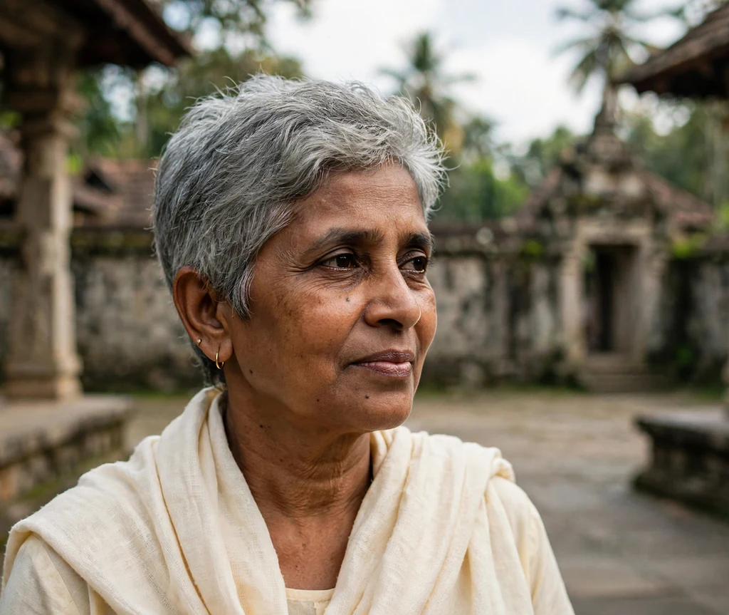 Older woman with a gray textured short crop with soft volume