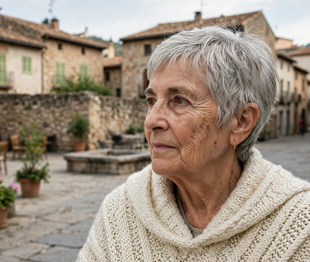 Woman in her late 60s with a lived-in layered silver crop haircut