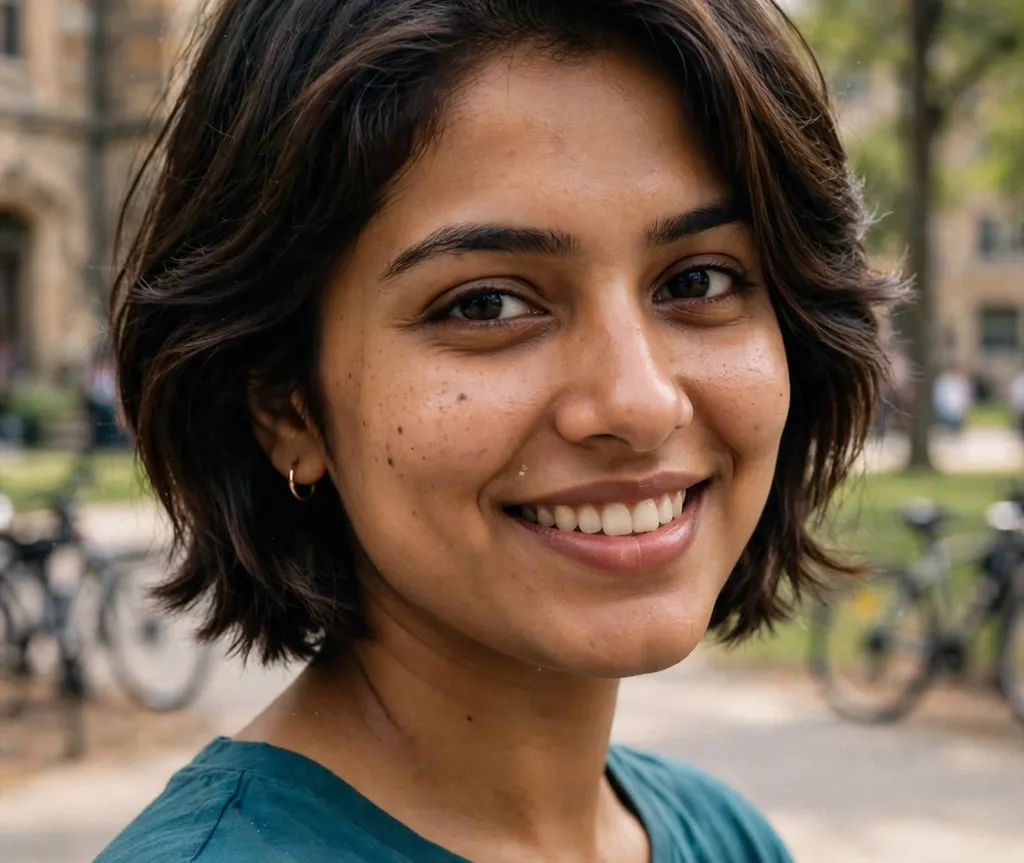 Feathered short layered bob on dark brown hair