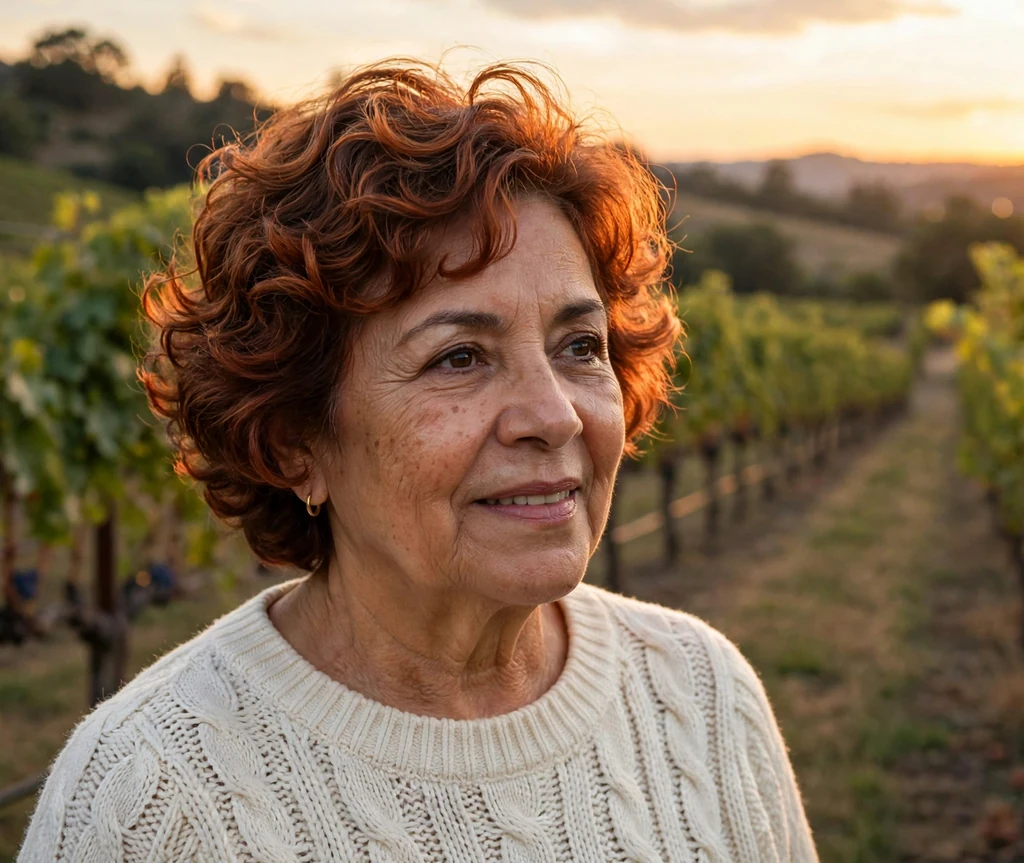 Short curly bob with face-framing curls for mature women