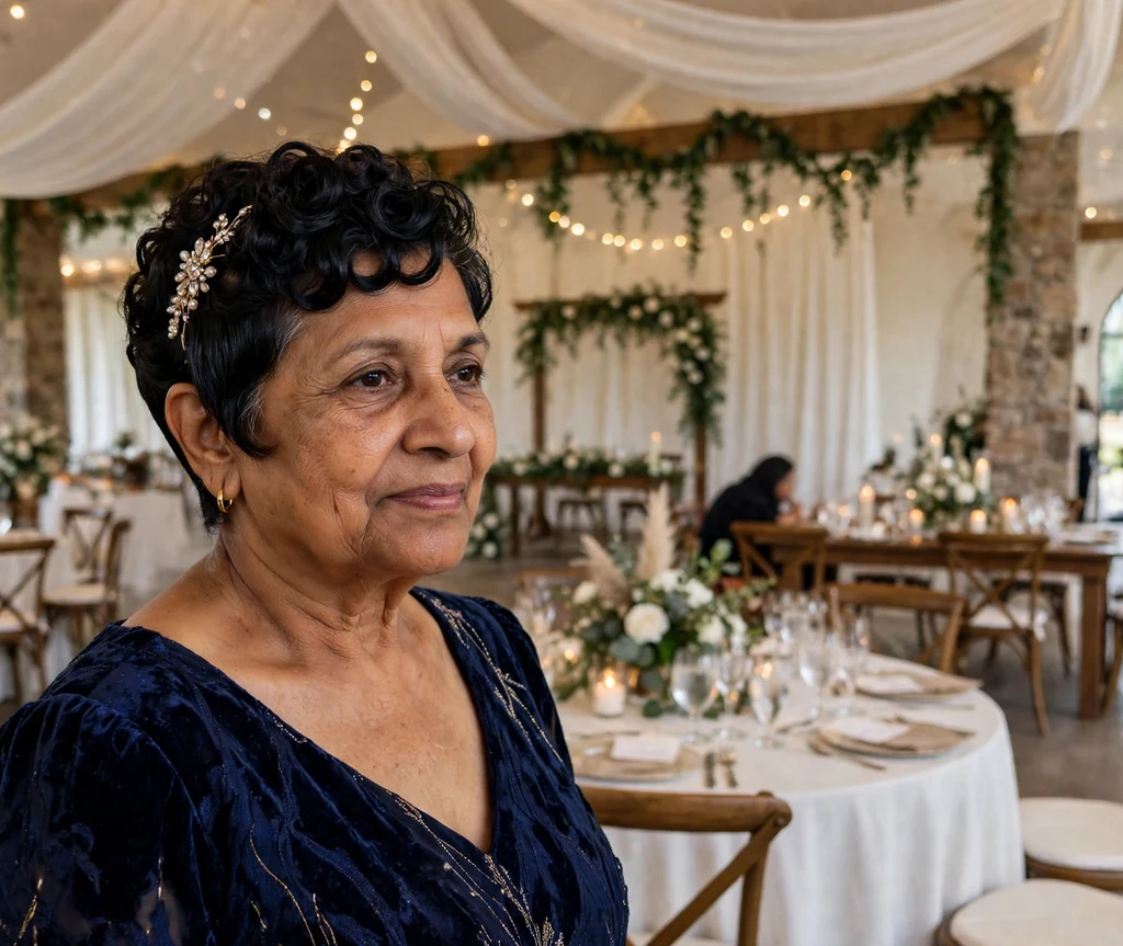 Polished curly pixie hairstyle for special occasions for older women
