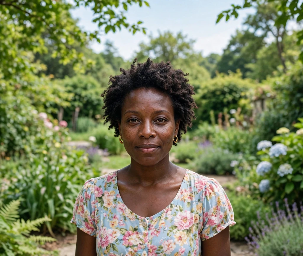 Black woman with a short 4A wash-and-go afro, springy s-curl definition