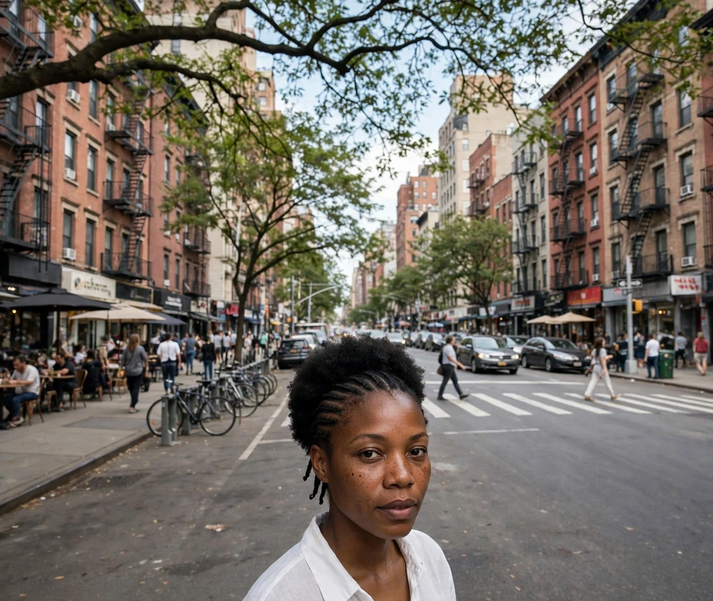 Black woman with flat-twisted sides and a full short afro on top
