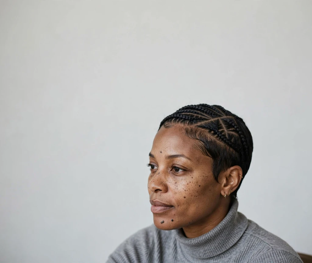 Sleek cornrow pixie cut