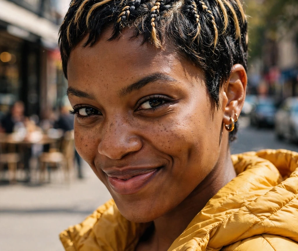 Short two-strand twists in a low updo
