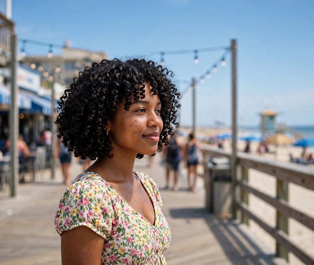 Voluminous curly crochet bob