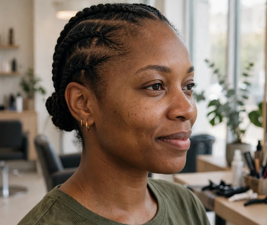 Side-swept short two-strand twists