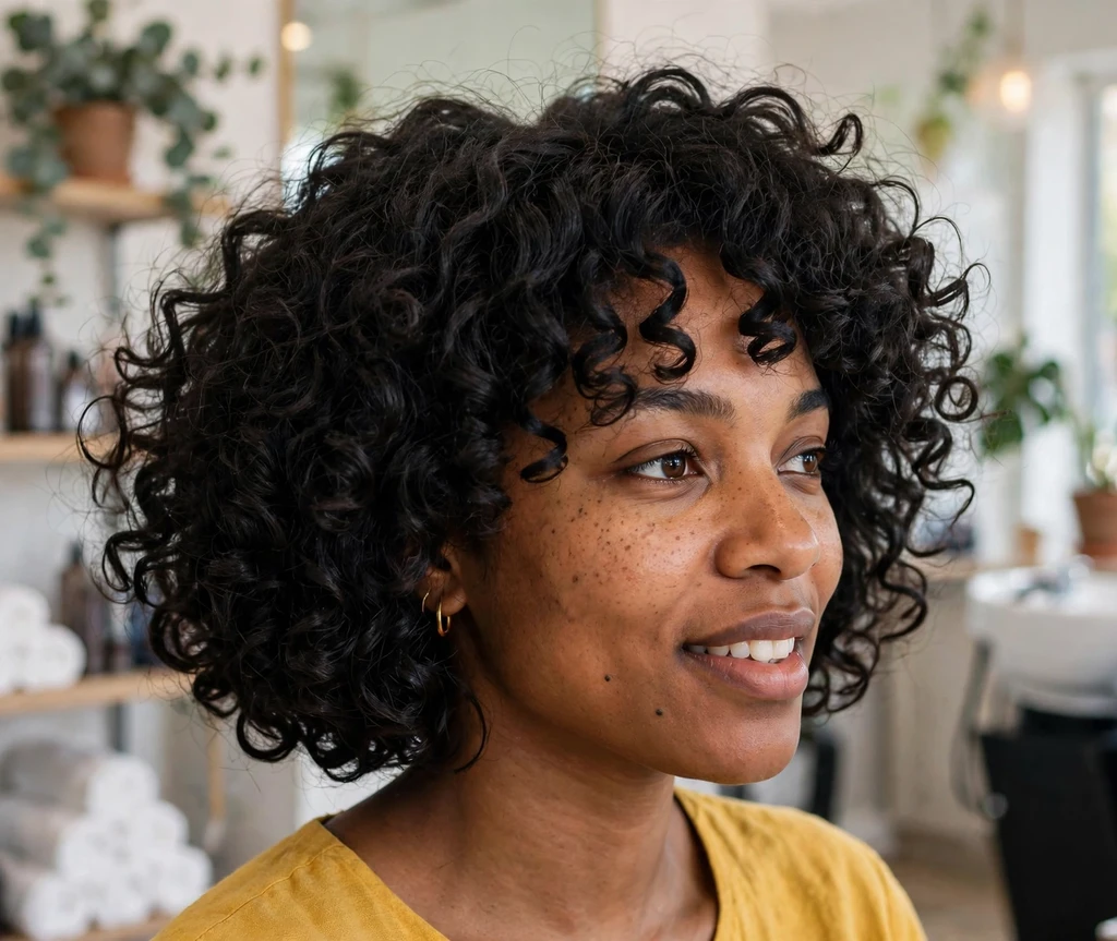 Bouncy bantu knot-out bob