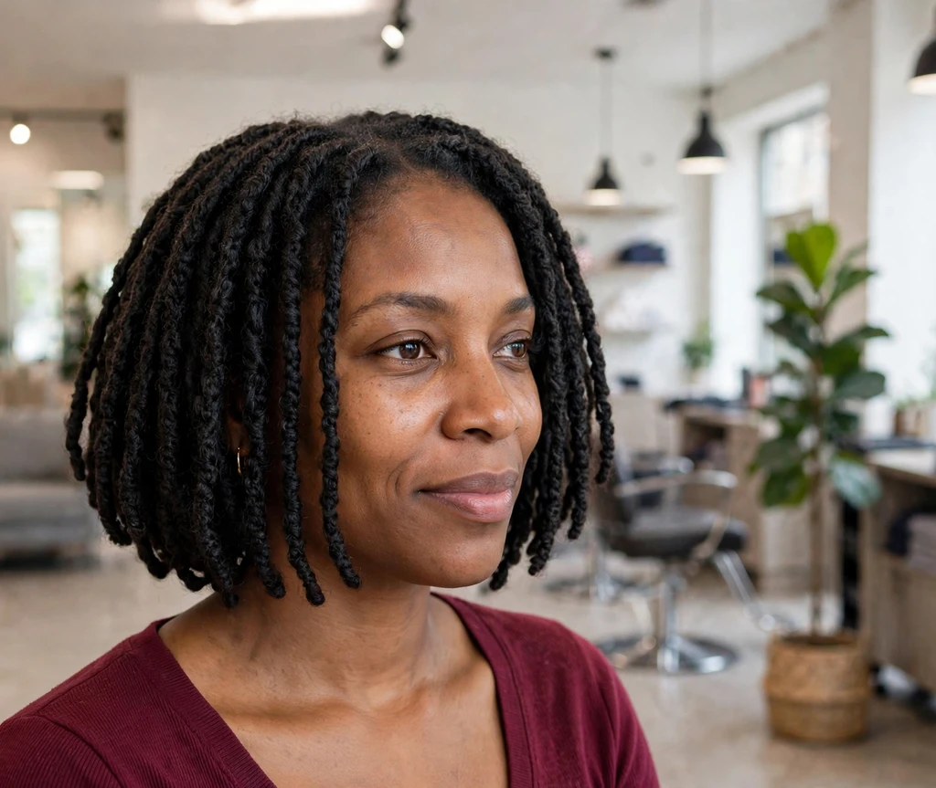 Crochet faux locs bob with middle part