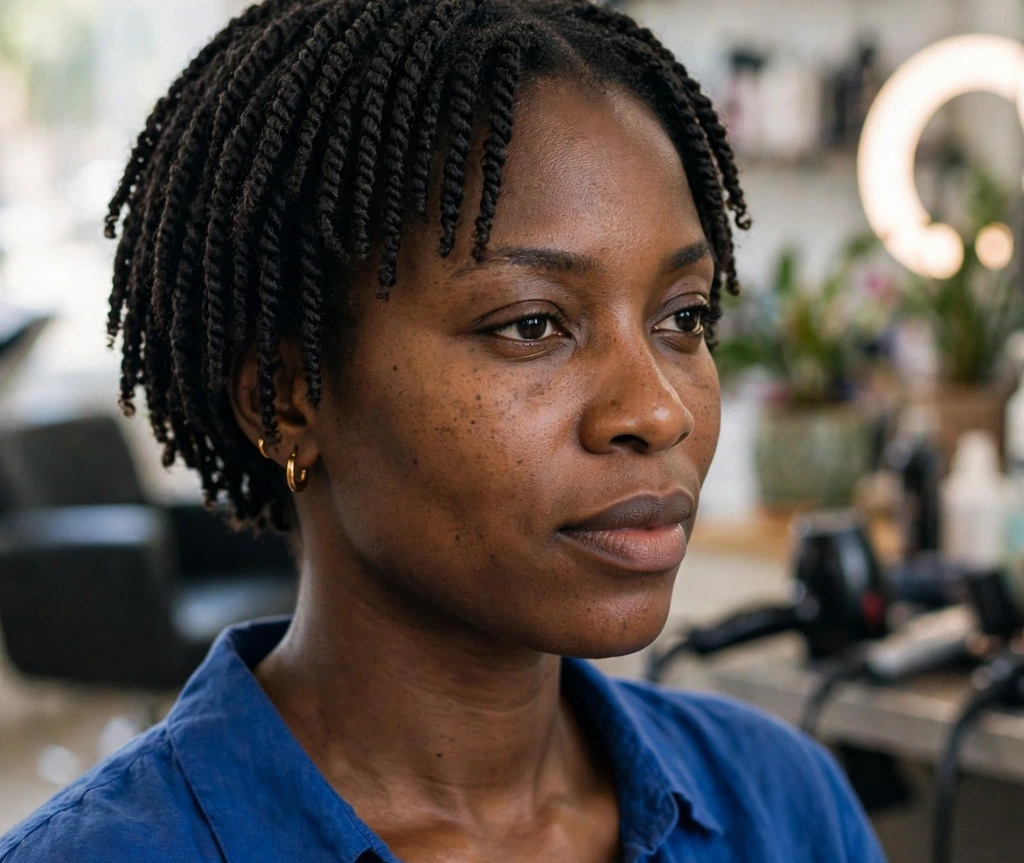 Short braided bob with soft curly ends