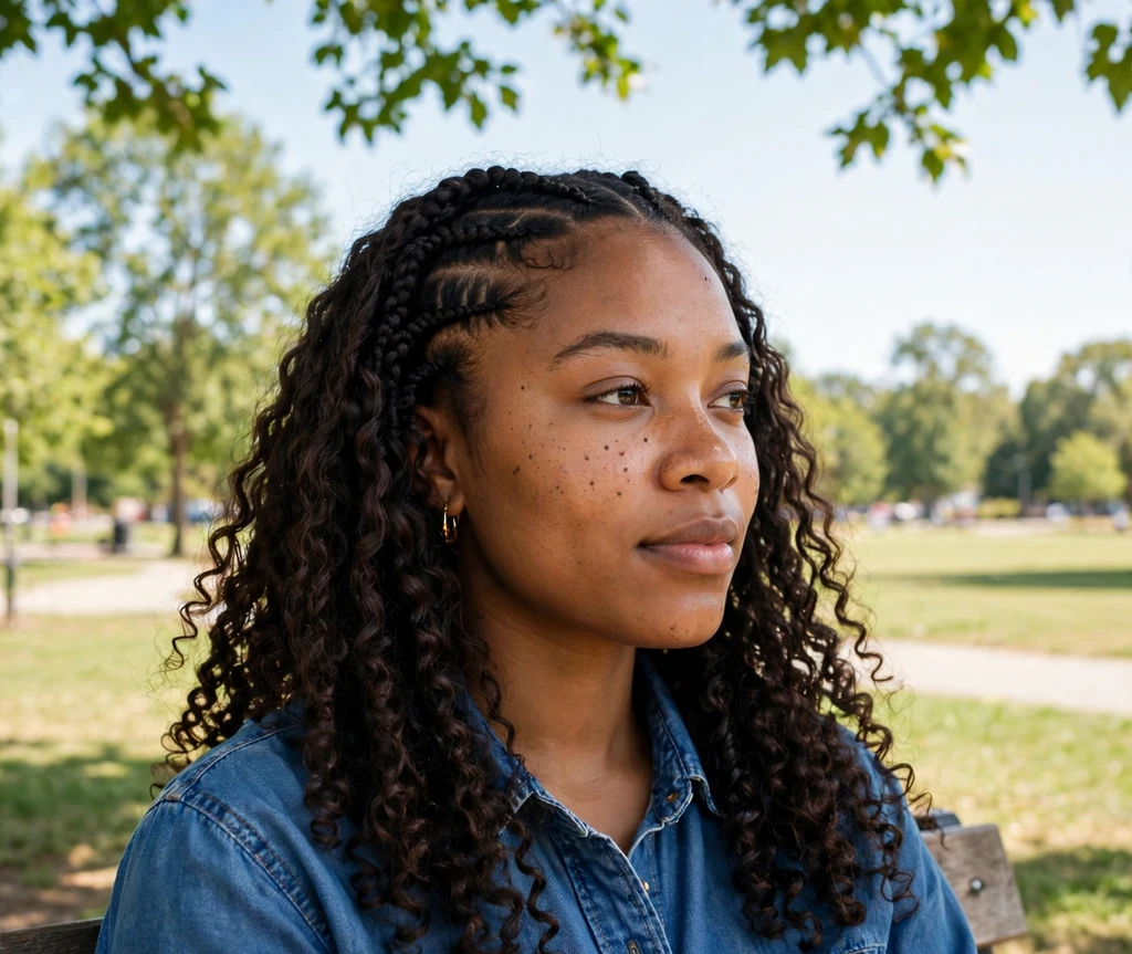 Short twist-out with flat twists at the front