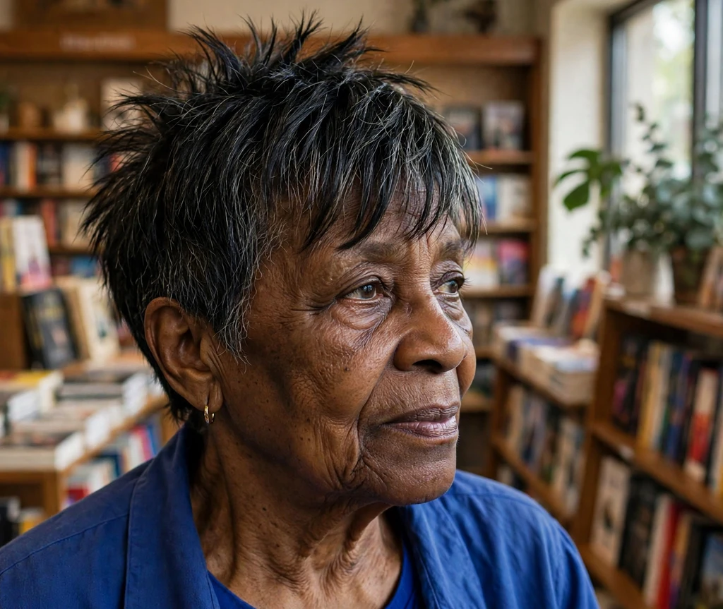 Short spiky haircut with side swept bangs for women over 50
