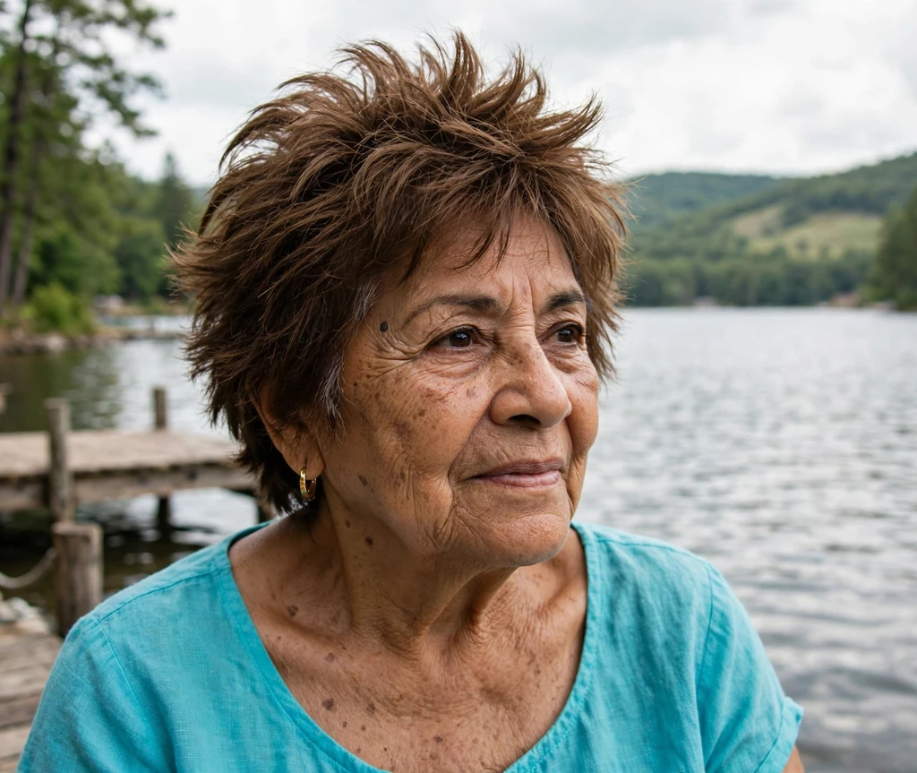 Layered spiky shag haircut for women over 50