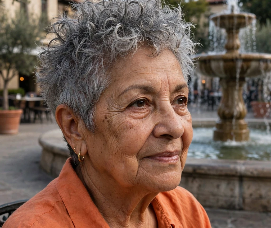 Curly spiky pixie haircut for women over 50