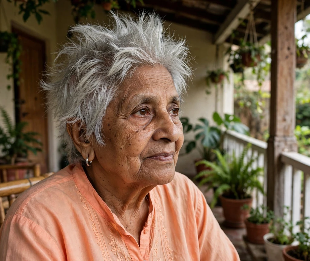 Messy bedhead spiky haircut for women over 50