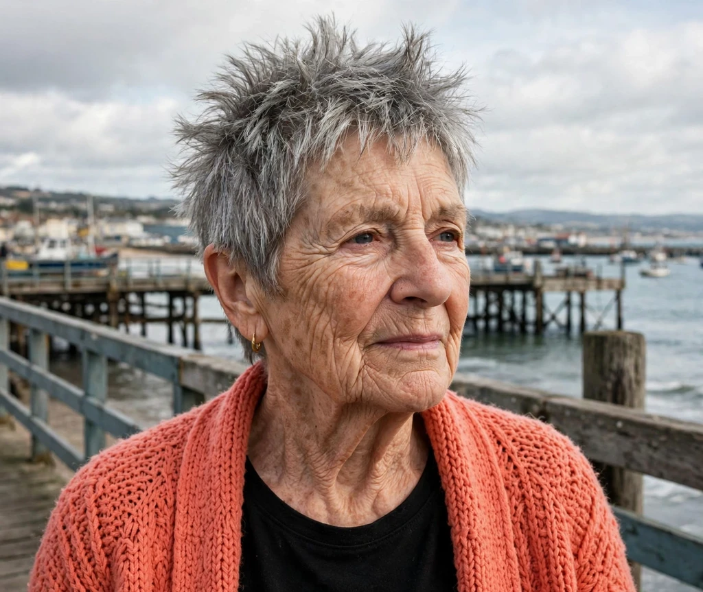 Choppy spiky crop haircut for women over 50