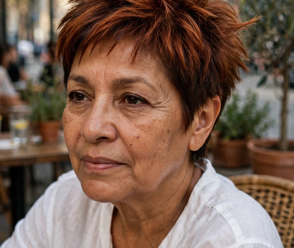 Spiky asymmetric pixie haircut for women over 50