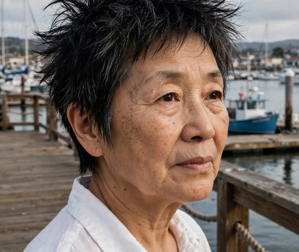 Wild textured spiky haircut for women over 50