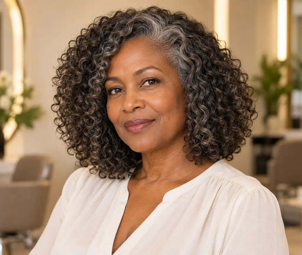 Shoulder-Length Curly Bob