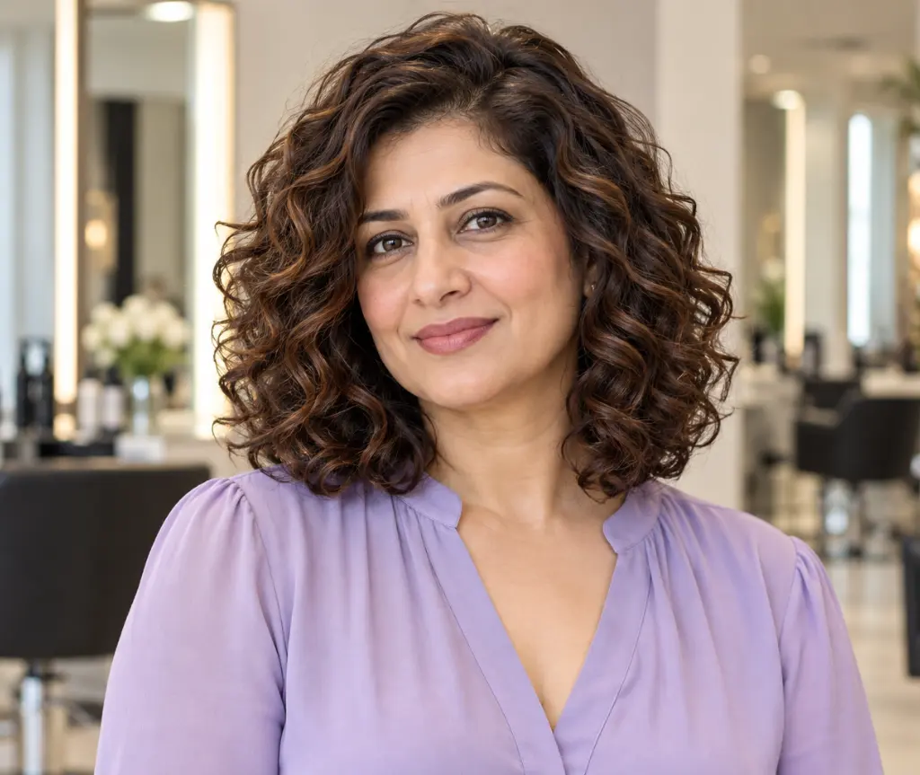 Shoulder-Length Curly Lob